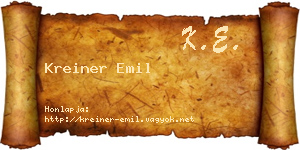 Kreiner Emil névjegykártya