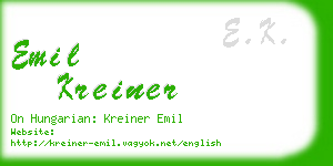 emil kreiner business card